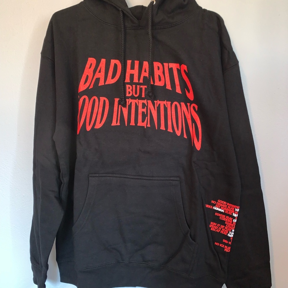 Vlone Hoodie - Bad Habits But Good Intentions